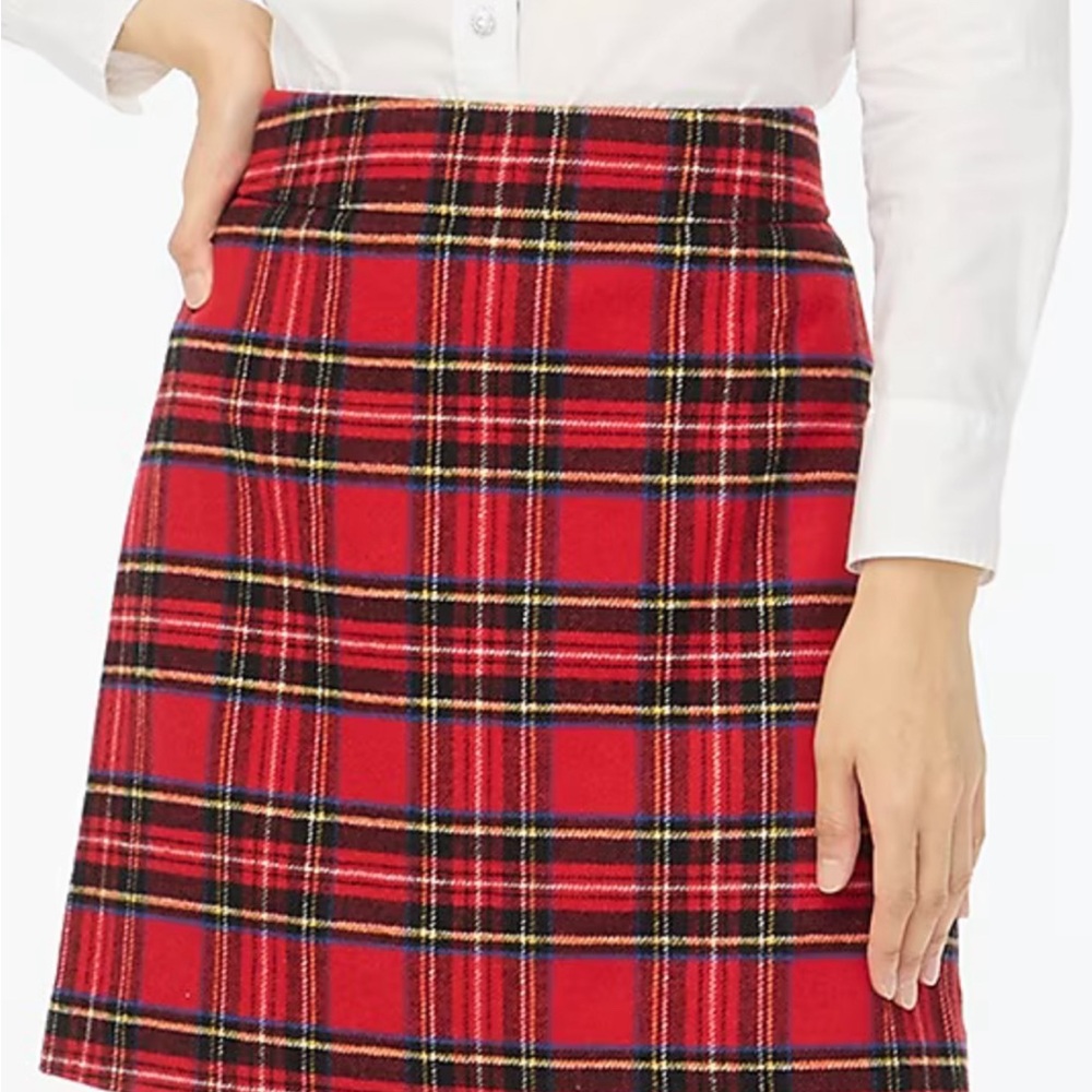 J. Crew Red Tartan Plaid Mini Skirt  size 10